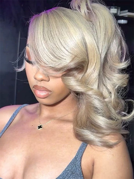 Balayage blonde highlighted 360 lace online wig