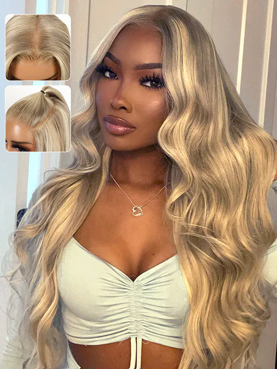 Blonde balayage golden kissed h.d lace deals front wig