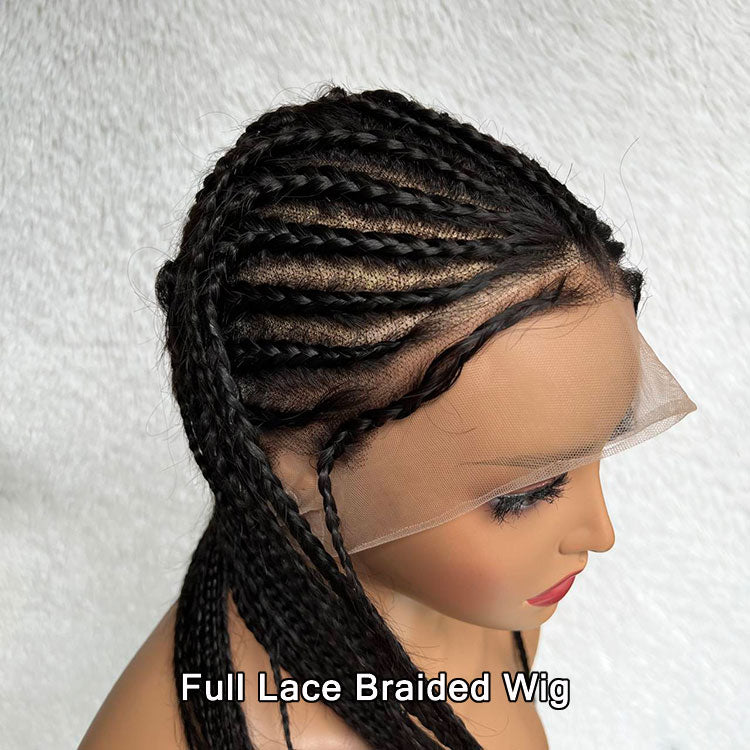 Human top braided wigs