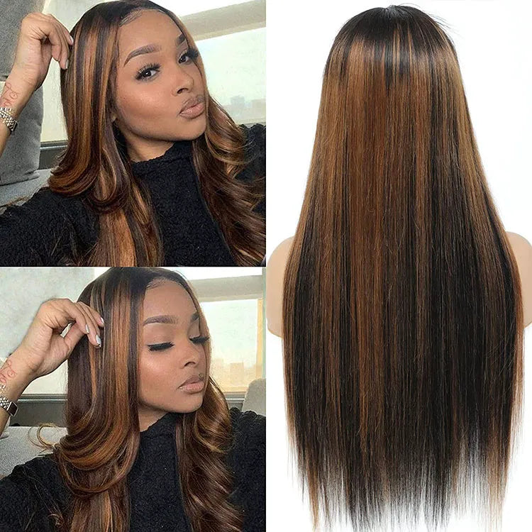 Love* BALAYAGE BROWN 24” selling silky soft straight hair| 13x4 Invisible Lace Front Wig