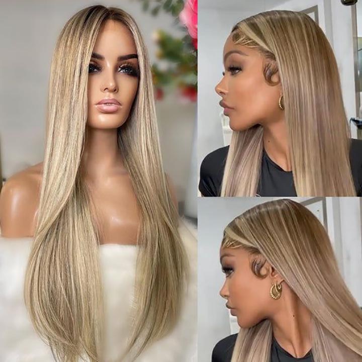 Realitystar balayage shops summer blonde sun kissed straight h.d lace front wig